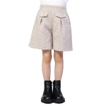 Dark Beige Solid Classic Shorts for Girls Image