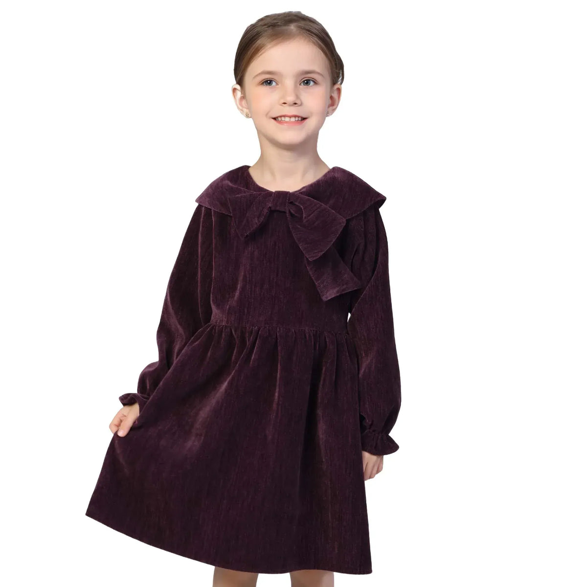 Solid Classic Dress for Girls Image