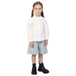 Off White Plain Classic Shirt for Girls Image