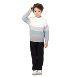Grey Color-Blocked Classic Pullover for Boys Image