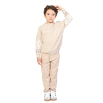 Beige Jacquard Classic Pullover for Boys Image