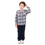 Dark Blue Checked Classic Shirt for Boys Image
