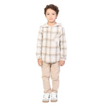 Khaki Checked Classic Shirt for Boys Image