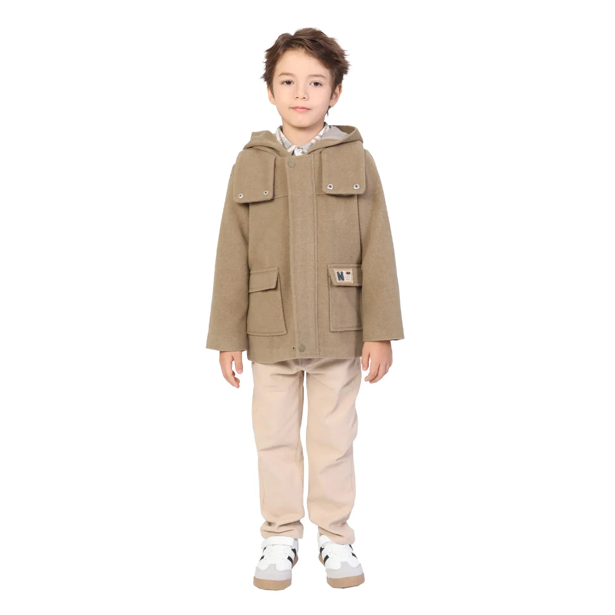 Dark Khaki Badge Classic Jacket for Boys Image