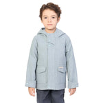 Grey Blue Solid Classic Jacket for Boys Image