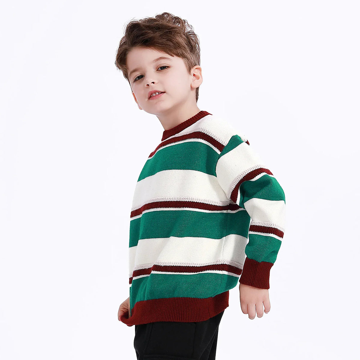 Casual Striped Pullover for Boys Image