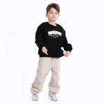 Black Casual Embroidery Sweatshirt for Boys Image