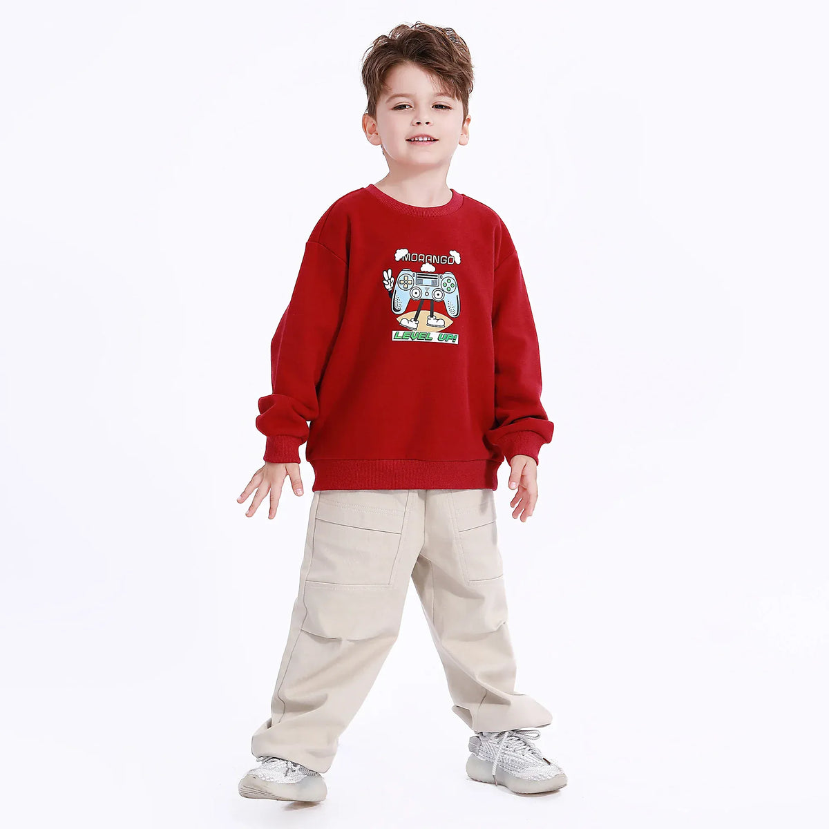 Maroon Casual Printed Sweatshirt for Boys Image