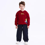 Maroon Casual Printed Hoodie for Boys Image