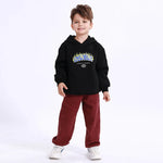 Black Casual Printed Hoodie for Boys Image