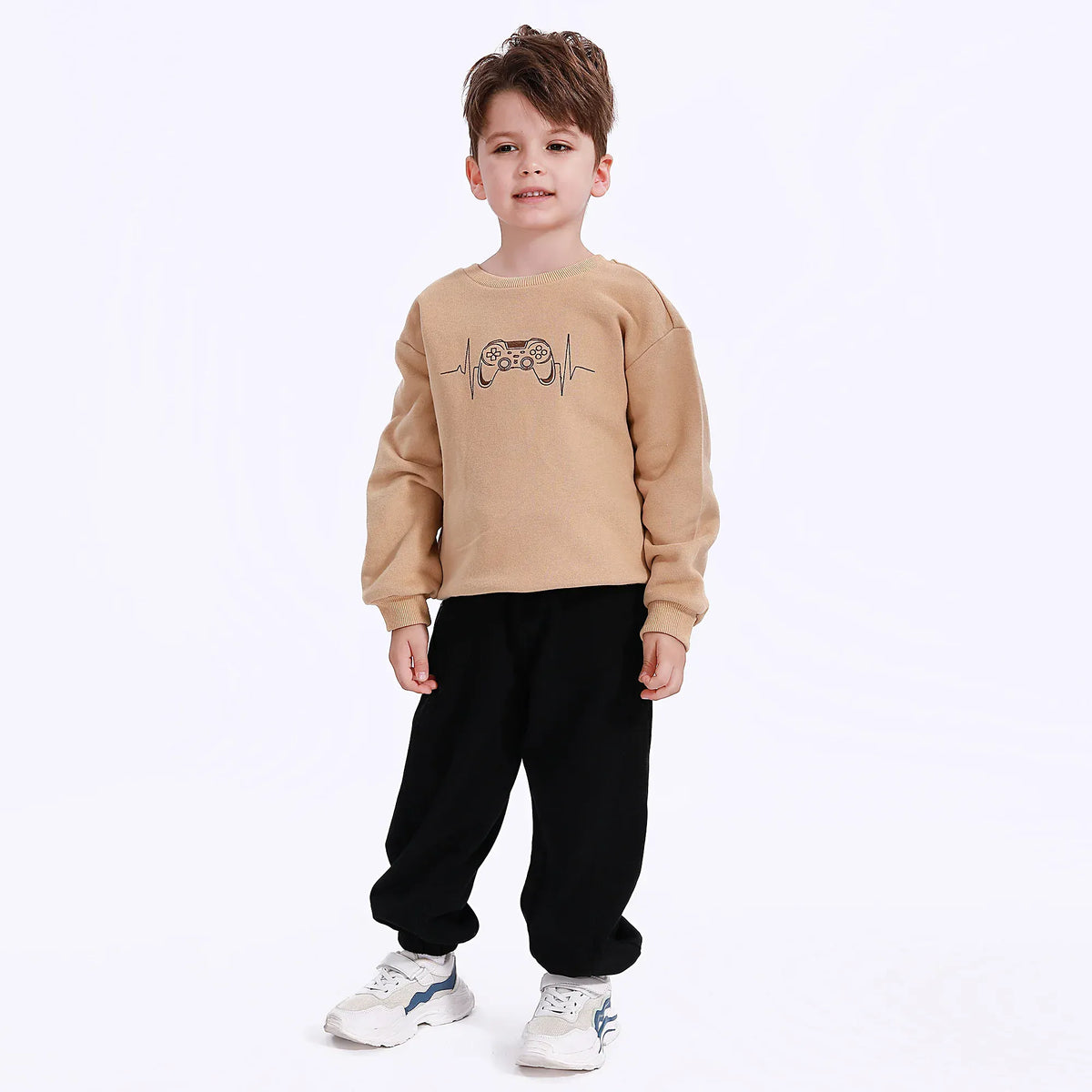 Khaki Casual Printed Sweatshirt for Boys Image