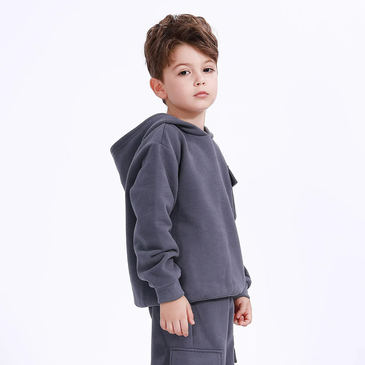 Casual Plain Hoodie for Boys Image