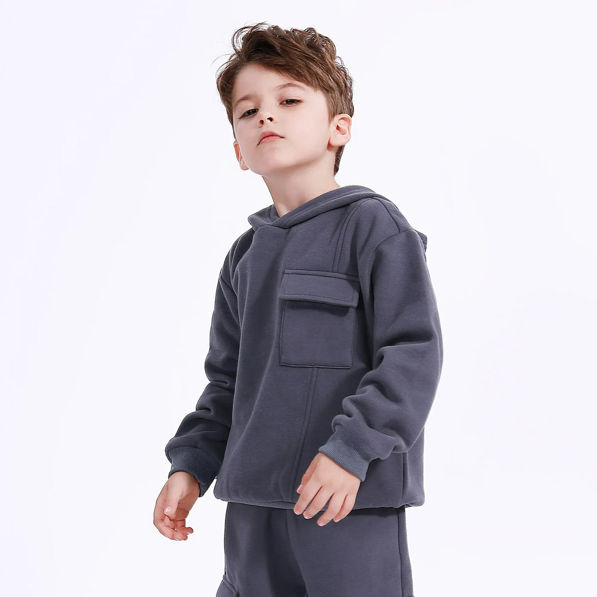 Casual Plain Hoodie for Boys Image