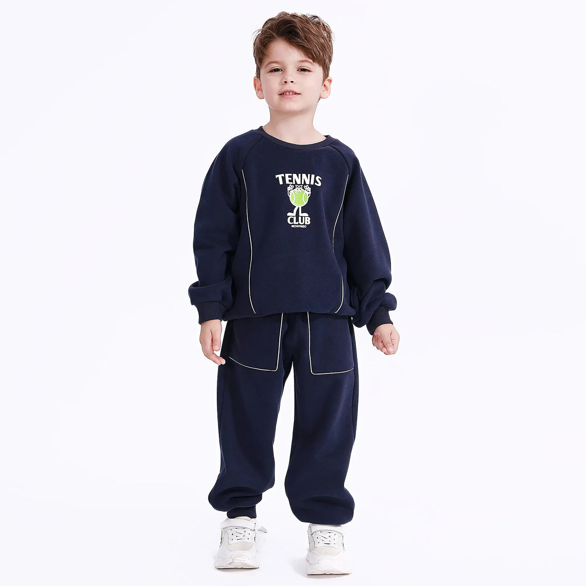 Navy Casual Embroidery Pants for Boys Image
