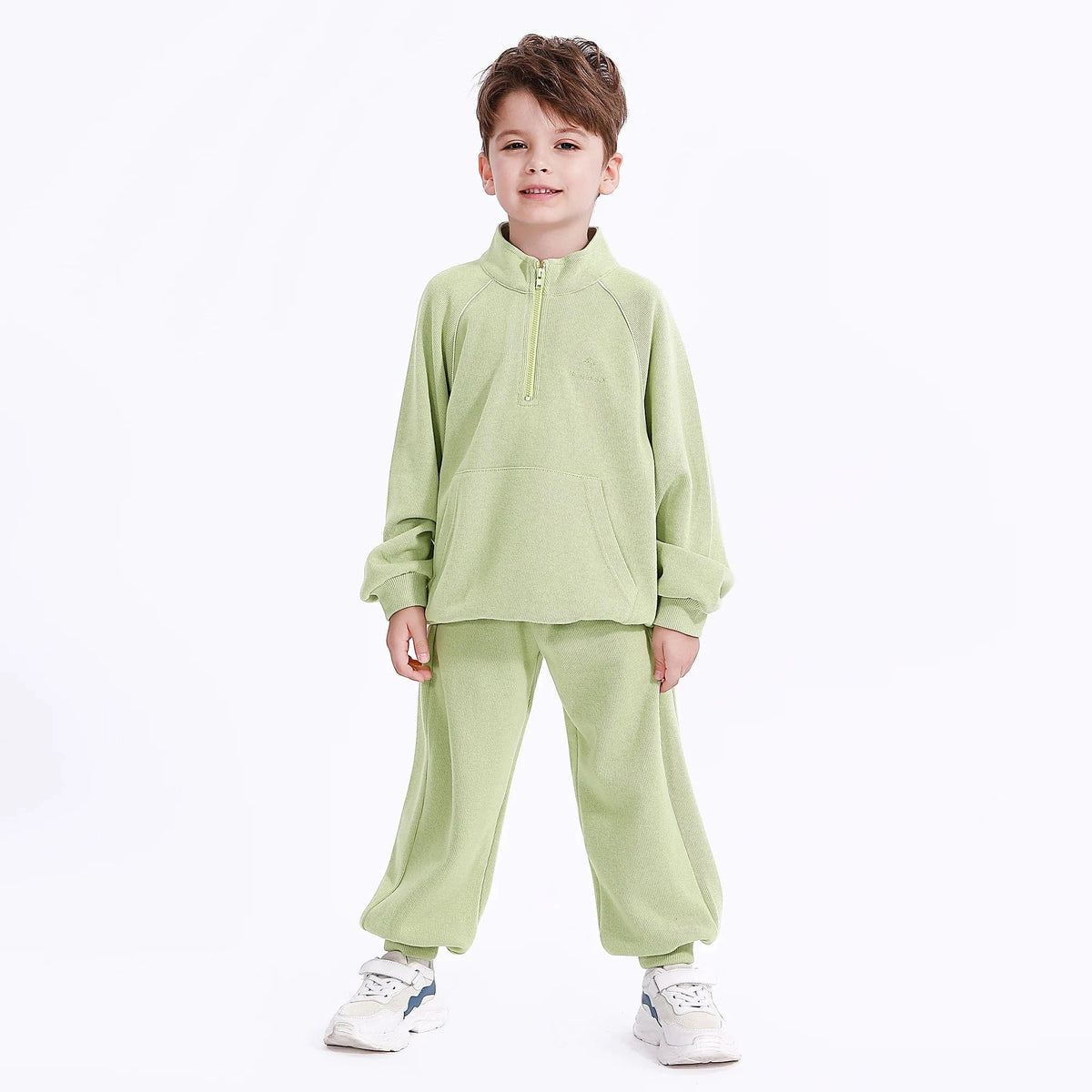 Grey Green Casual Embroidery Sweatshirt for Boys Image