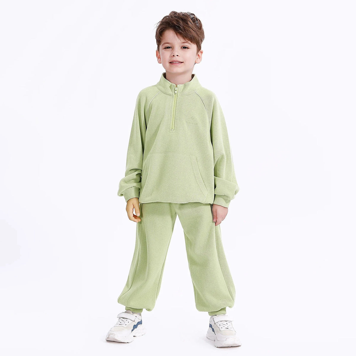 Grey Green Casual Embroidery Pants for Boys Image
