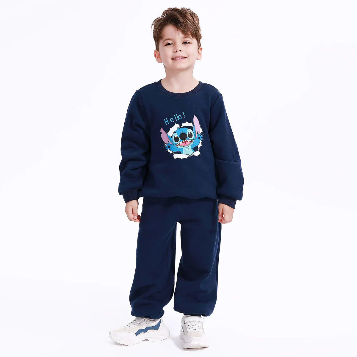 Dark Blue Casual Printed Sweatshirt for Boys Image