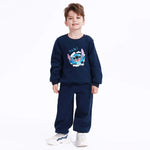 Dark Blue Casual Printed Sweatshirt for Boys Image