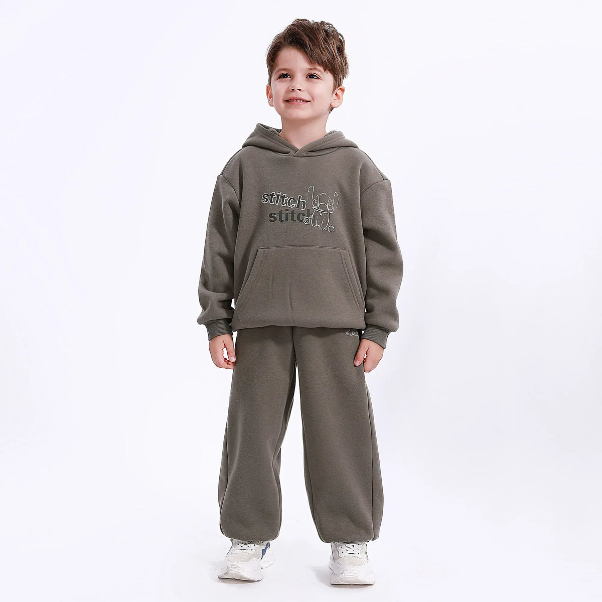 Grey Green Casual Printed Pants for Boys Image