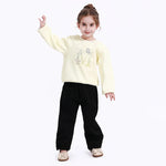 Off White Casual Printed Sweatshirt for Girls Image