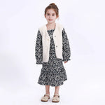 Light Beige Casual Solid Waistcoat for Girls Image