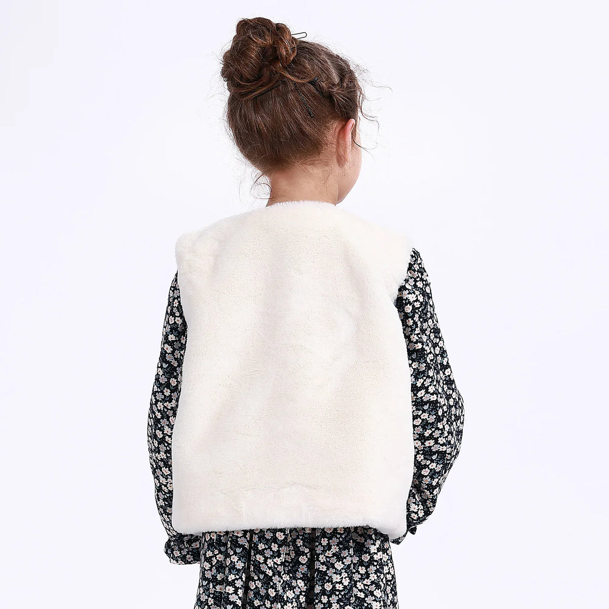 Casual Solid Waistcoat for Girls Image