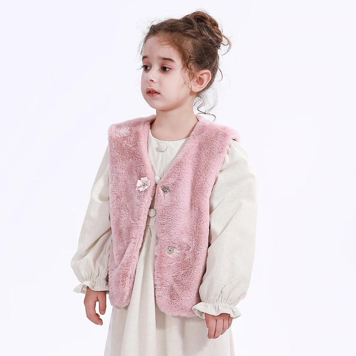 Casual Solid Waistcoat for Girls Image