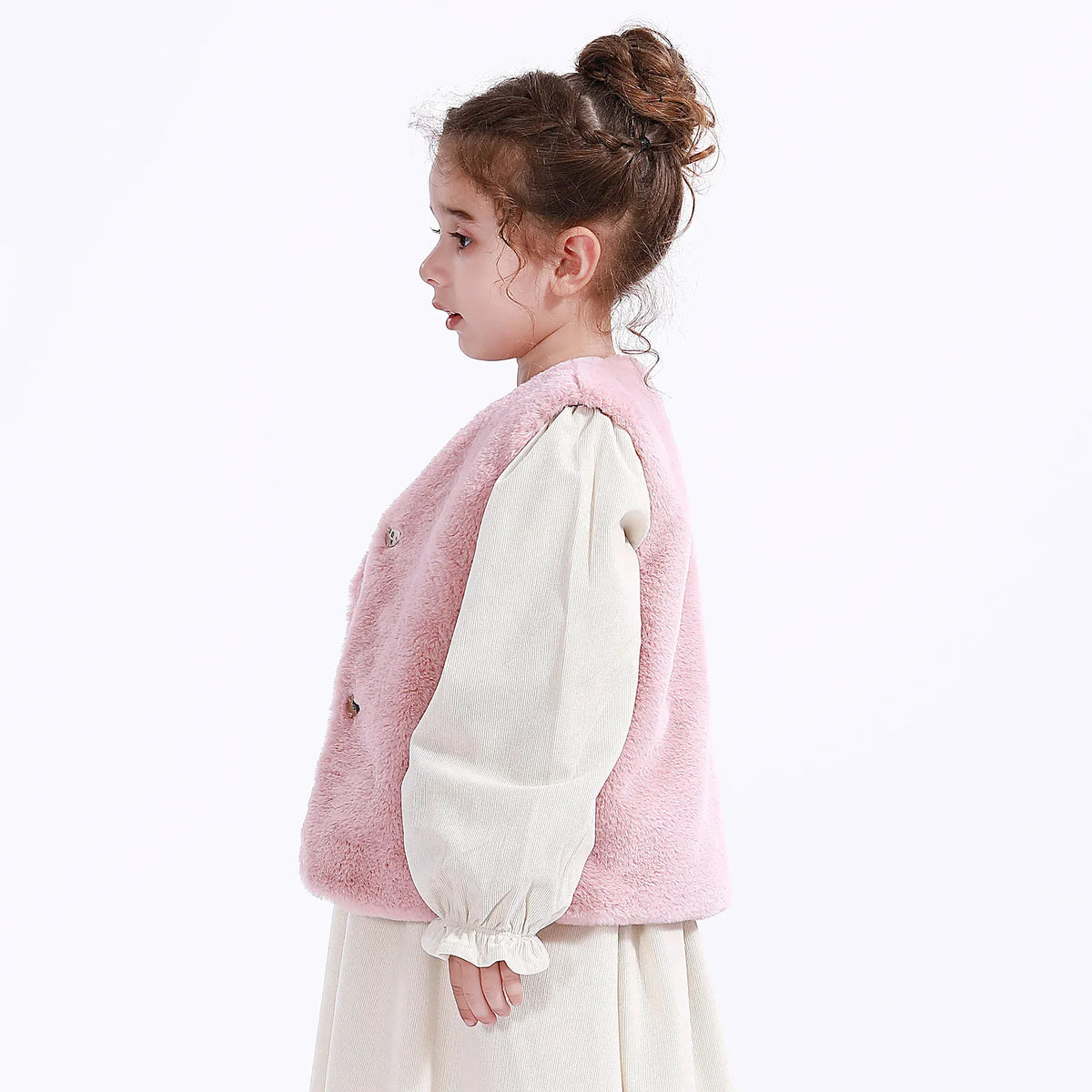 Casual Solid Waistcoat for Girls Image