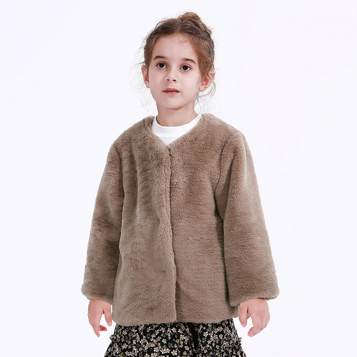 Casual Solid Jacket for Girls Image