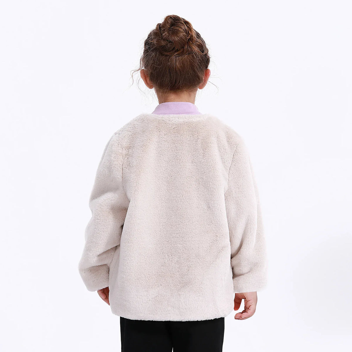 Casual Solid Jacket for Girls Image