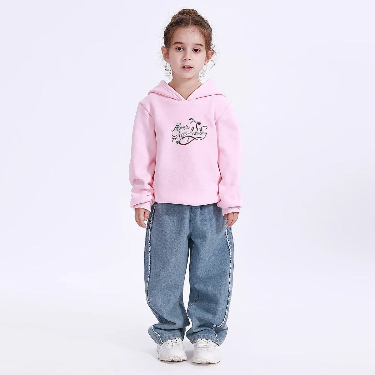 Light Blue Casual Washed Jeans Pants for Girls Image