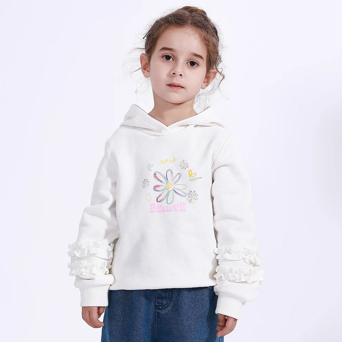 Casual Printed Hoodie for Girls Image