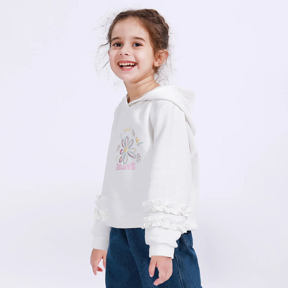 Casual Printed Hoodie for Girls Image