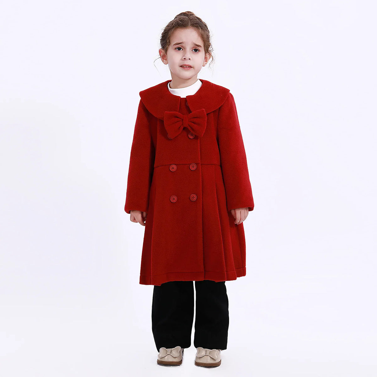 Maroon Casual Plain Jacket for Girls Image
