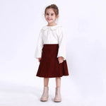 Maroon Casual Plain Skirt for Girls Image