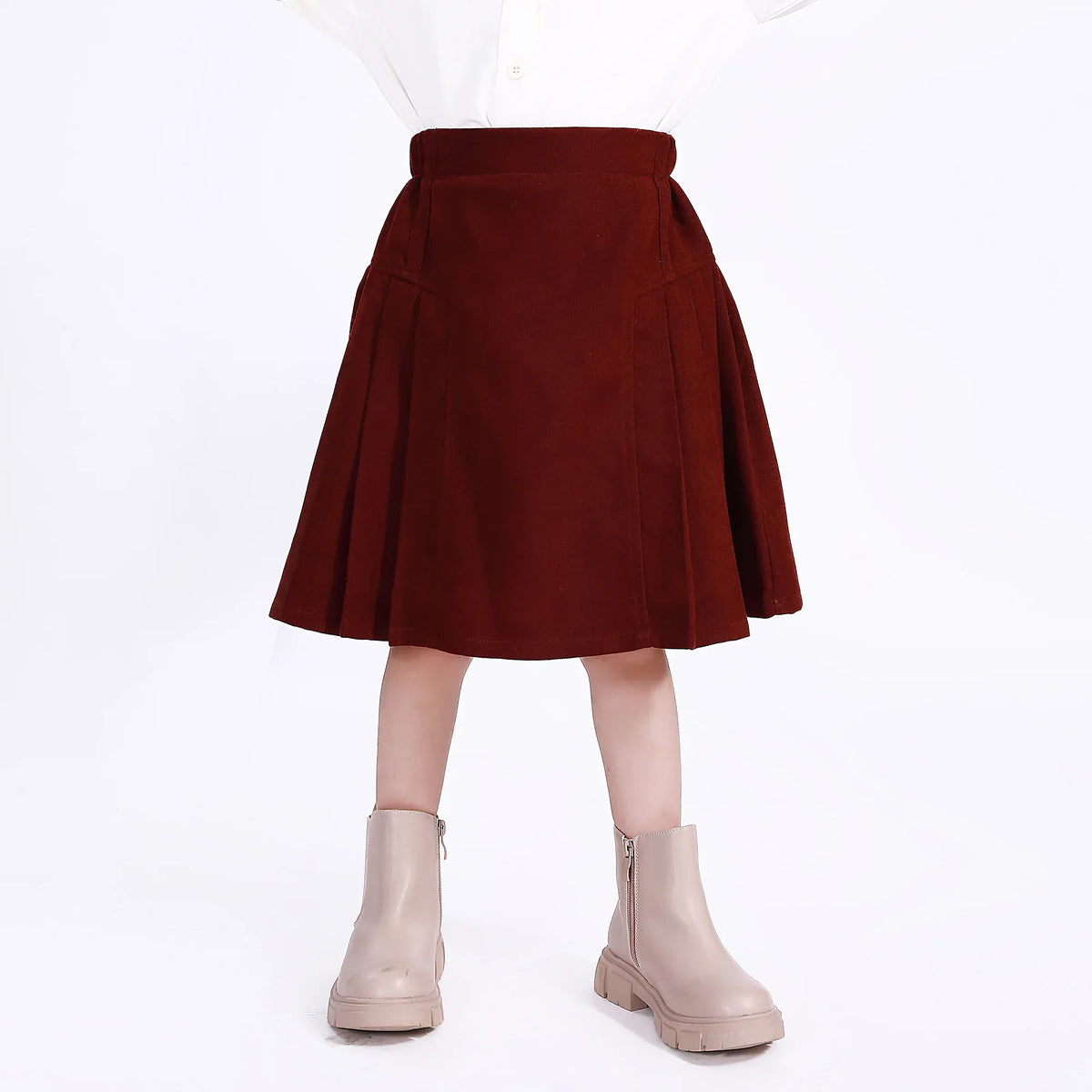 Casual Plain Skirt for Girls Image