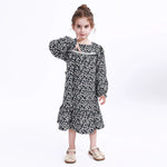 Navy Casual Floral Dress for Girls Image
