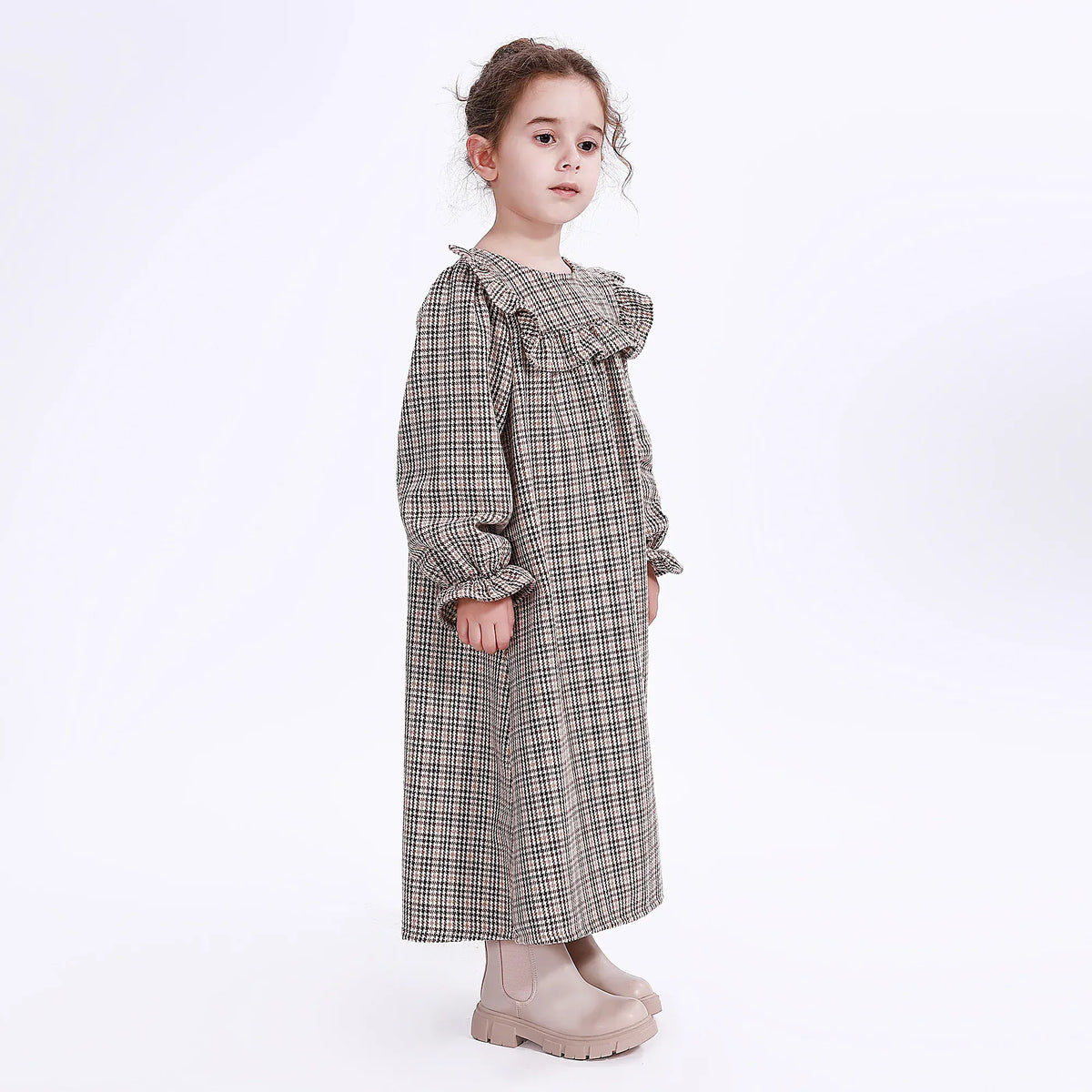 Casual Checked Dress for Girls Image