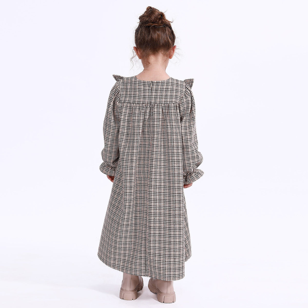 Casual Checked Dress for Girls Image