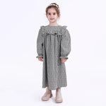 Grey Casual Checked Dress for Girls Image