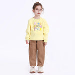 Light Yellow Casual Printed Sweatshirt for Girls Image