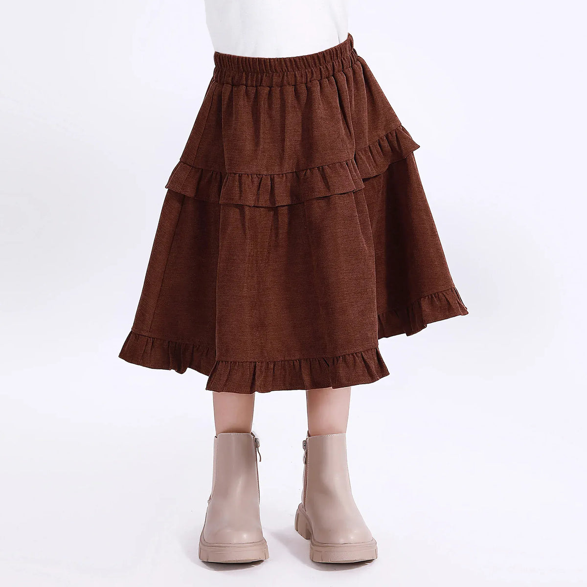 Casual Plain Skirt for Girls Image