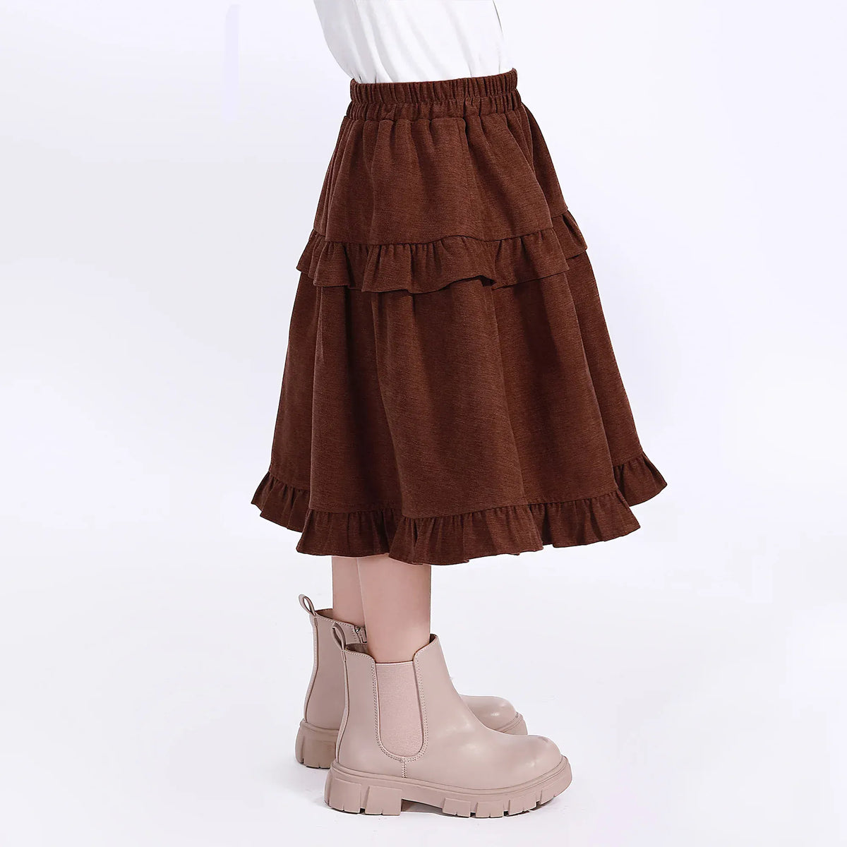 Casual Plain Skirt for Girls Image