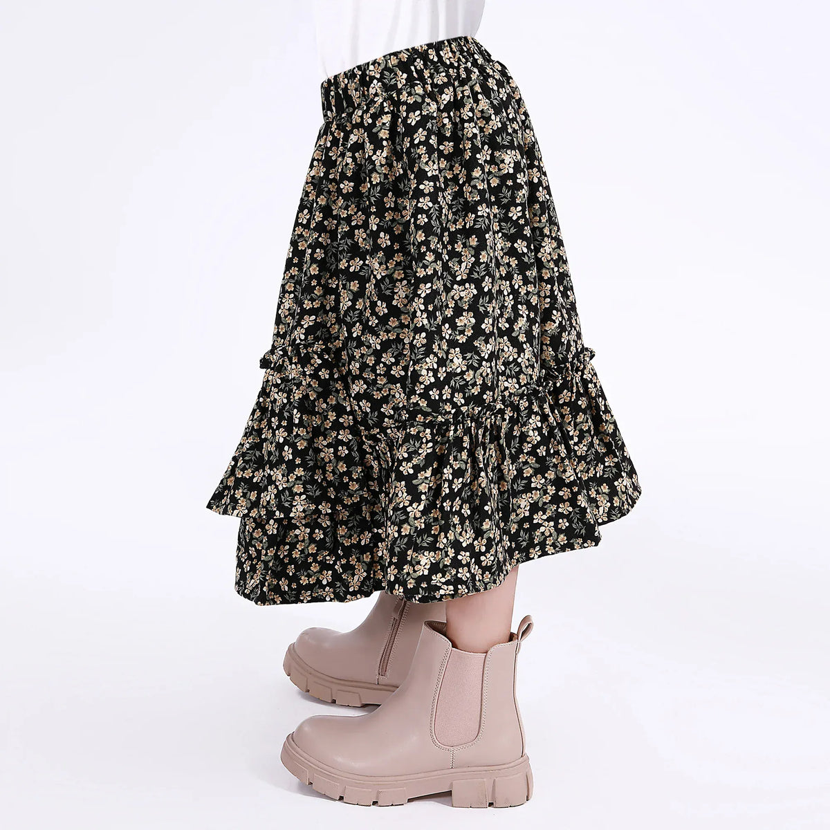 Casual Floral Skirt for Girls Image