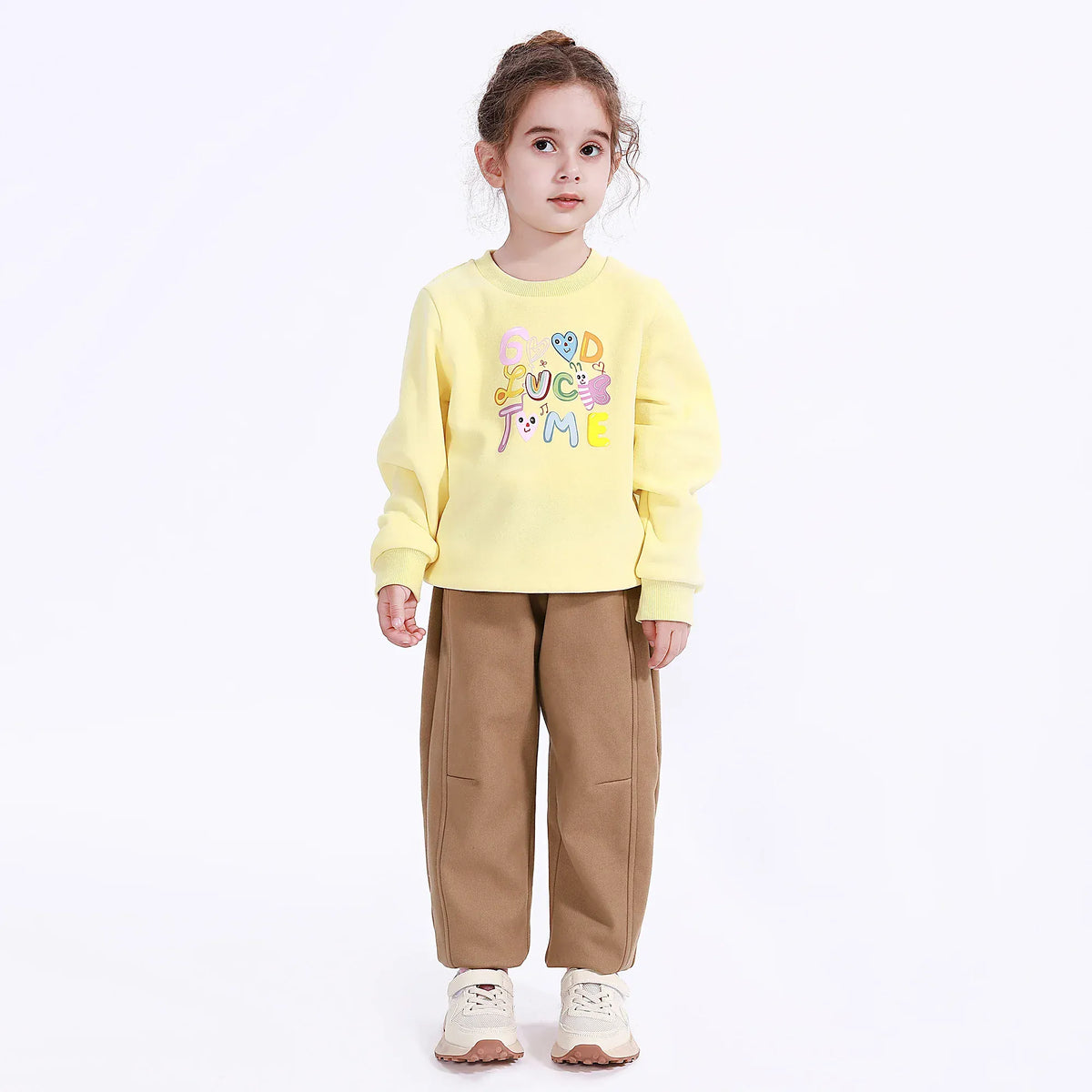 Camel Casual Plain Pants for Girls Image