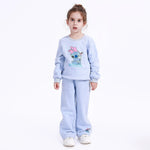 Blue Casual Printed Pants for Girls Image