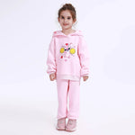 Light Pink Casual Printed Hoodie for Girls Image