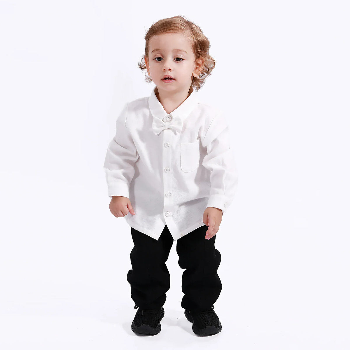 Off White Casual Plain Shirt for Baby boy Image