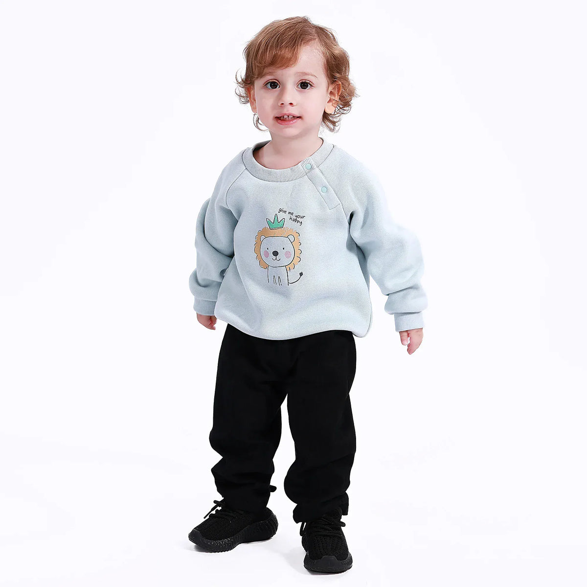 Black Casual Plain Pants for Baby boy Image