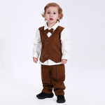 Brown Casual Plain Pants for Baby boy Image
